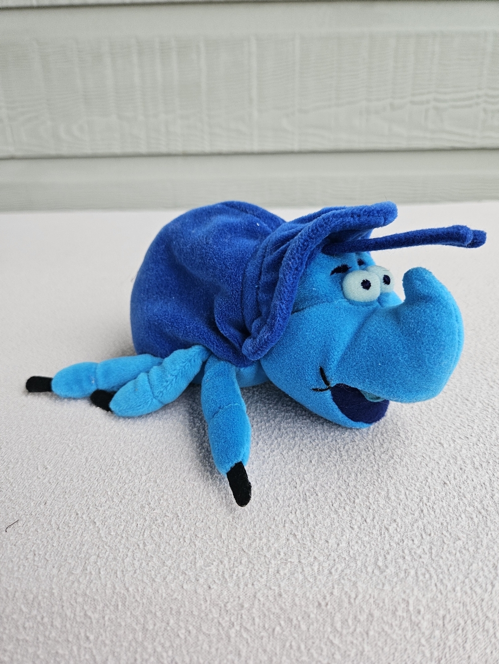 Disney A Bugs Life Dim Blue Beetle Plush Beanbag Toy 7" VTG